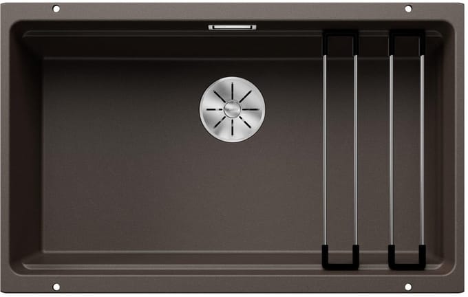 Silgranit spoelbak, 730x460 mm, met verschillende niveaus, coffee
