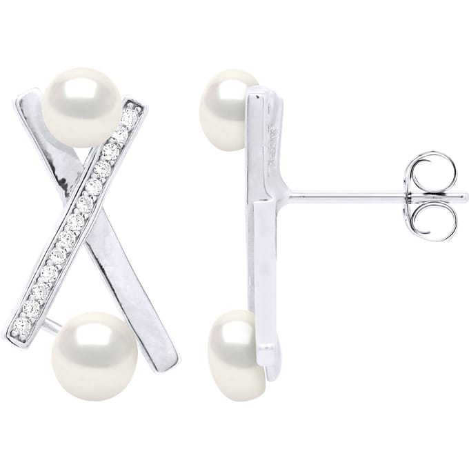 Oorbellen Strips - Echte Gecultiveerde Zoetwaterparel Knop 4-5 mm en 5-6 mm
