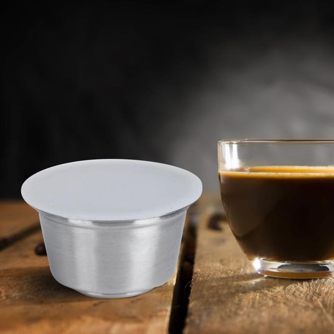 Herbruikbare, navulbare koffiecapsulebeker van roestvrij staal, geschikt voor Dolce Gusto-koffiezetapparaat, wit L wit