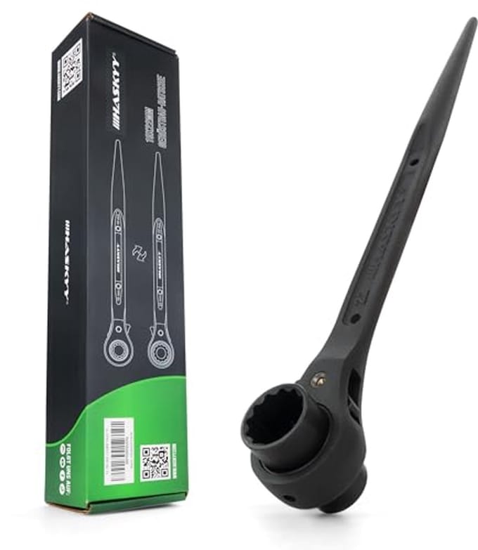 Steigerratel 19/22 mm voor Gerüstbouw - Dubbele Moer, Chroom-Vanadium Staal