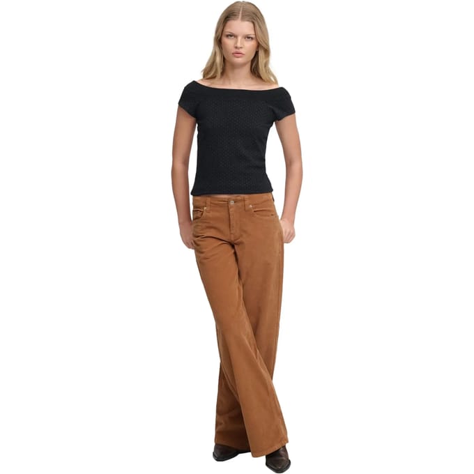 Dames-T-shirt off-the-shoulder Superdry Athletic