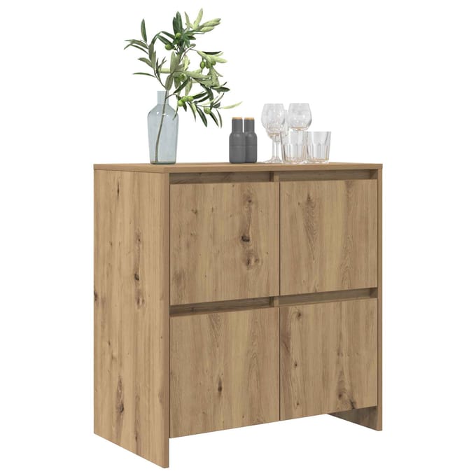 vidaXL - Dressoir - Artisan - Eiken - 70 - x - 41 - x - 75 - cm - Bewerkt - hout
