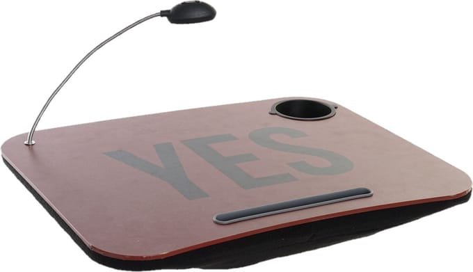Schootkussen - yes print terracotta - 48x38x7 cm - met LED lamp - laptray - dienblad op schoot