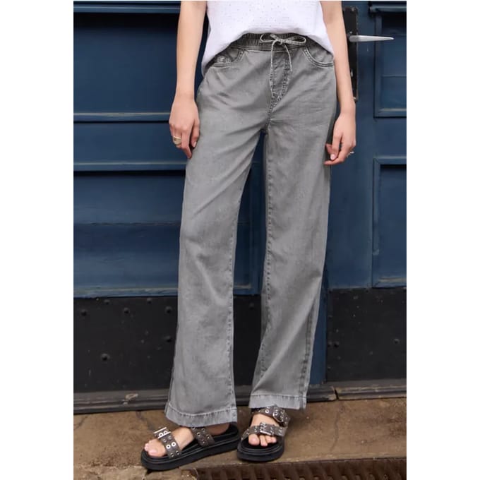 Wide Legs jeans met elastische tailleband