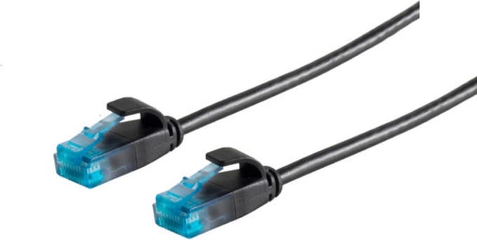 Patchkabel cat. 6 U/UTP slim, schwarz 7m