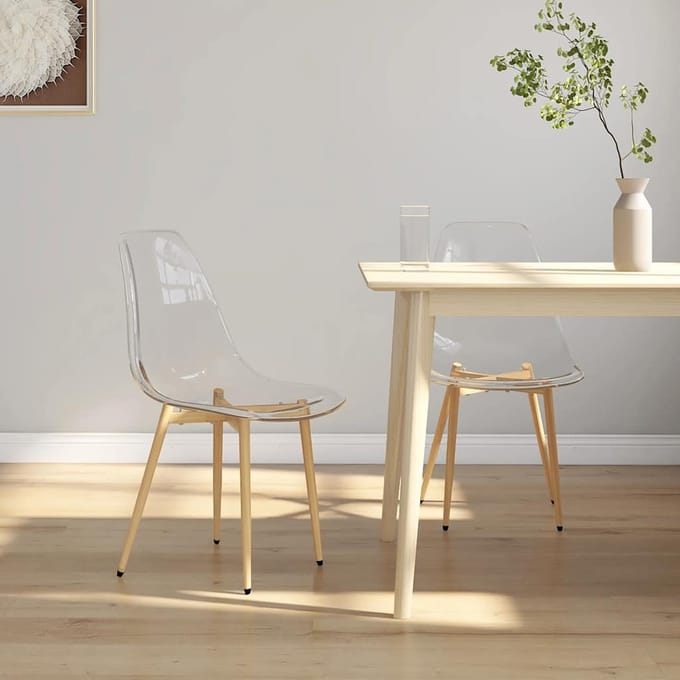 vidaXL - Eetkamerstoelen - 2 - st - PET - transparant