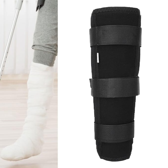 Scheenbeen Kuit Stabilisator Spalk Tibia Fibula Beschermer Fractuur Fixatie Band Ondersteuning voor Beenblessure Small gray