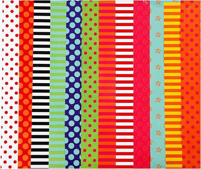 Glanspapier, bedrukt, vel 24x32 cm, 80 gr, diverse kleuren, 50 div vellen