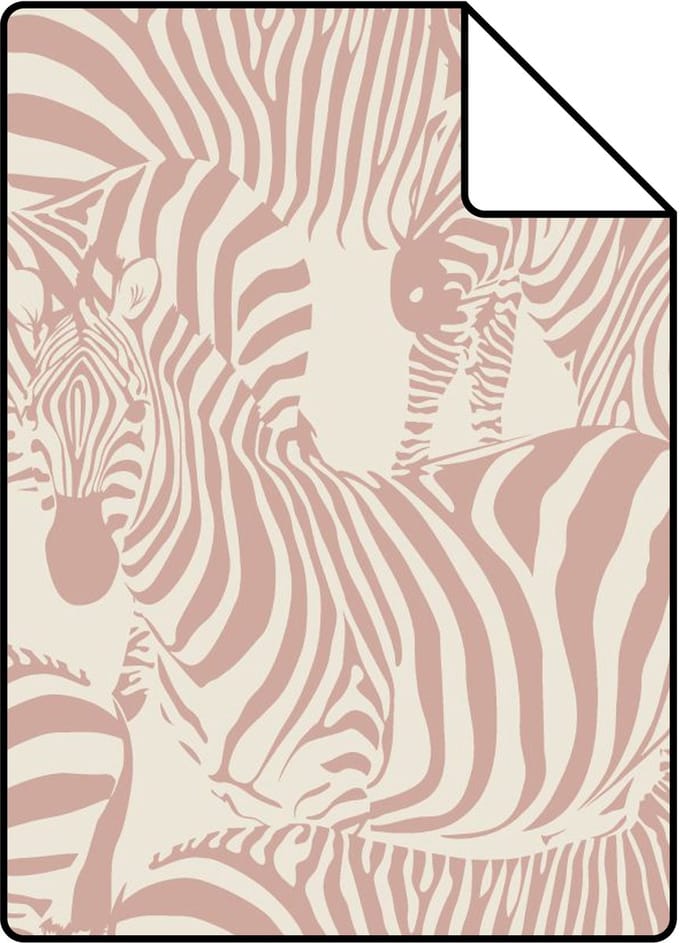 Proefstaal ESTAhome behang zebra's roze - 26.5 x 21 cm - 132216-S