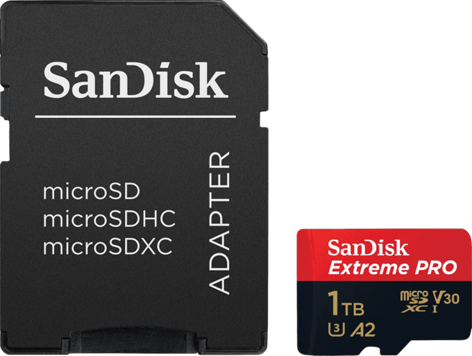 SanDisk Extreme PRO microSDXC-kaart 1 TB Class 10, UHS-I, v30 Video Speed Class Schokbestendig, Waterdicht