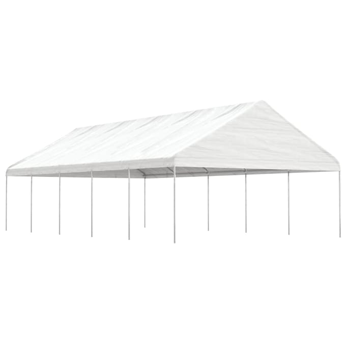 vidaXL - Prieel - met - dak - 11,15x5,88x3,75 - m - polyetheen - wit