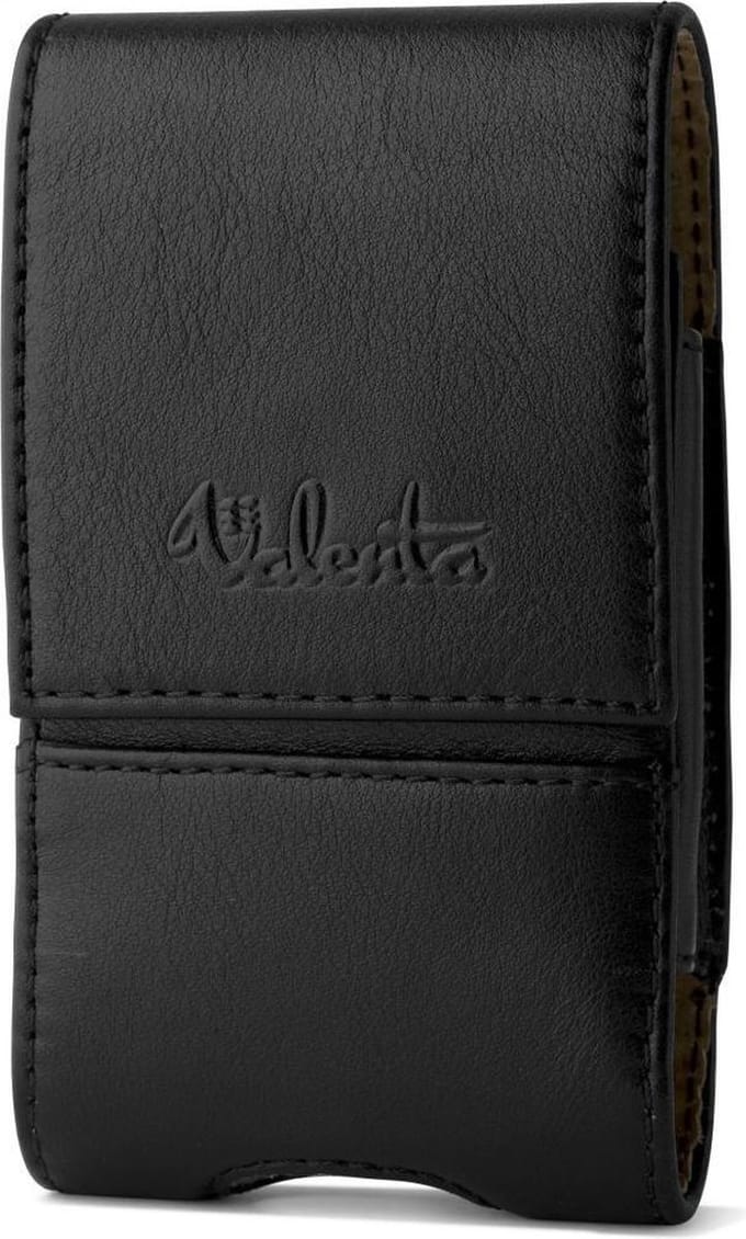 Valenta zwarte compact Riemclip cameratas 'Sevilla' Medium Leer