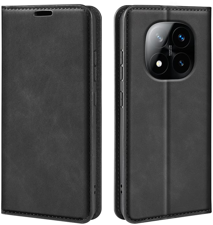 MobyDefend Hoesje - Geschikt voor Xiaomi Redmi Note 14 Pro Plus - Luxe Wallet Bookcase (Magnetische Sluiting) - Zwart