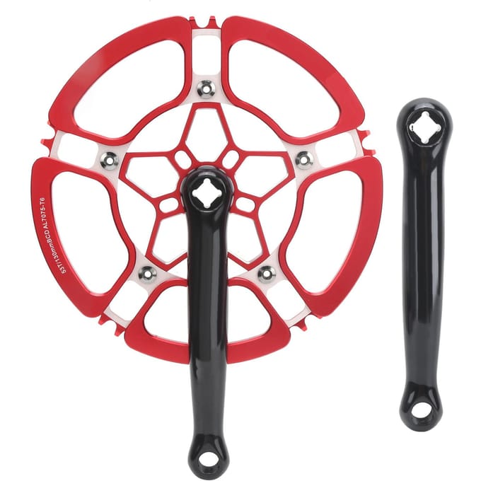 170mm Fiets Crankstel Aluminiumlegering 53T Single Speed Crankarm Tandwiel Accessoire Red red