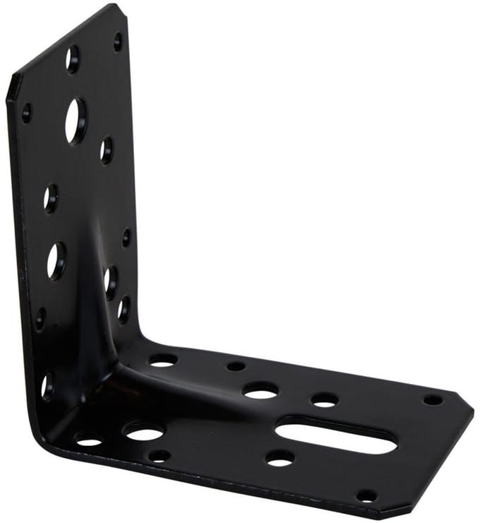 Hoekanker Ril - 90 x 90 x 60 x 2.5 mm - Zwart