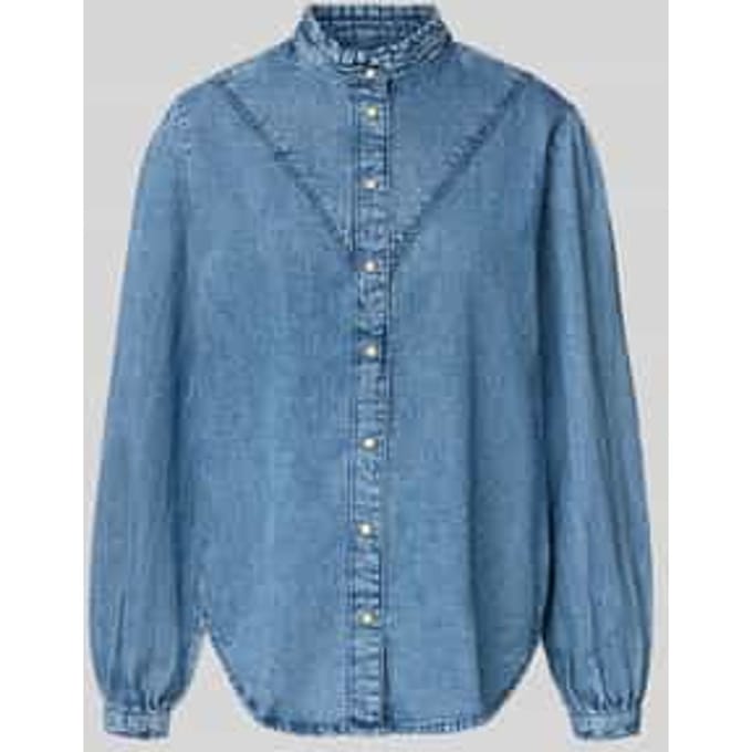 Regular fit jeansblouse van puur katoen