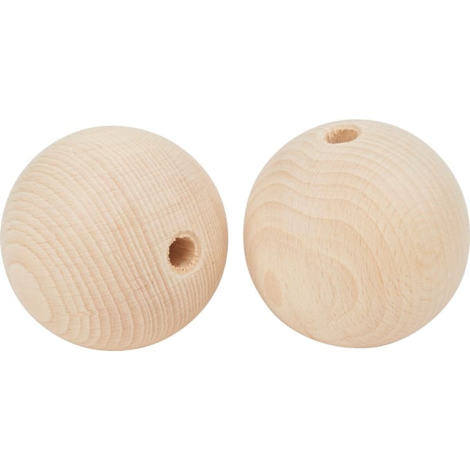 VBS Houten kogels halfgeboord "Ø 70 mm" - 2 stucks