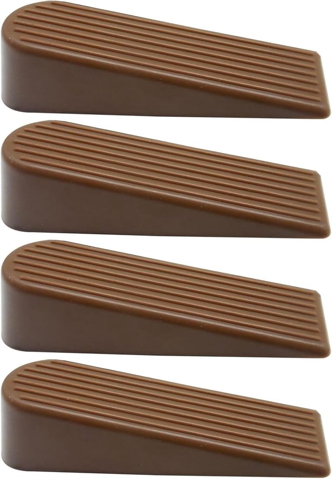 Deurstoppers Set - Antislip Wiggen - Deuren Open Houden - Duurzaam Siliconengel - 4 Stuks - Bruin