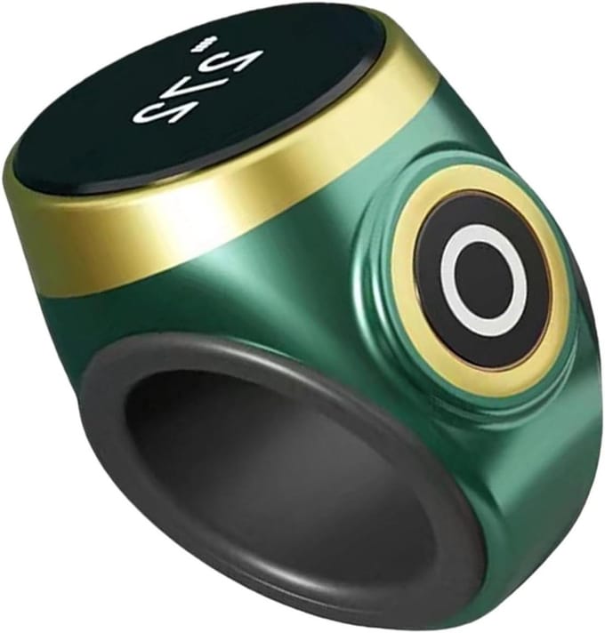 Clicker Vingerteller - Ring Teller - Activiteiten Tellen - Zelflichtgevend Display - 6.7 x 6.5 x 5.2 cm - Groen