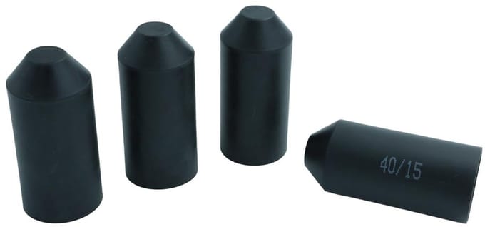 PRO-TIE® - Krimpkous Eindkap Einddop met Lijm 40-16 mm Zwart UV bestendig - PRO-TIE