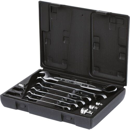 KS Tools 503.4647 Ringsleutel met ratelset Sleutelbreedte (metrisch) 8 - 19 mm