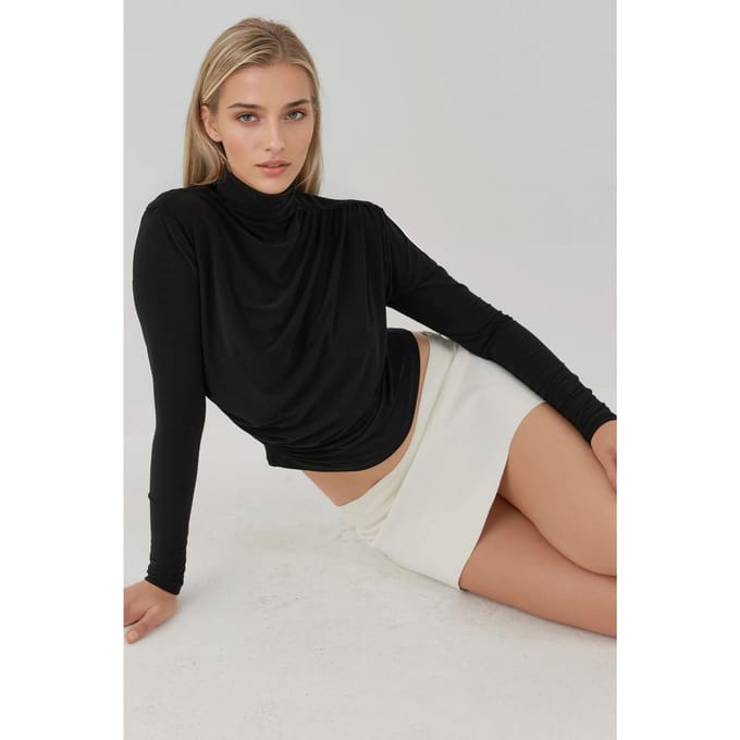 Elegante Zachte Touch Lange Mouw Gebreide Top