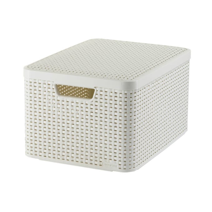 Curver Style Opbergmand met deksel L - 30 liter - Wit - 44,5x33x24,8 cm