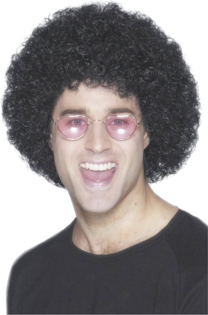 Zwarte afro pruik voor volwassen - Verkleedpruik - One size
