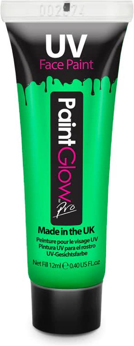 PaintGlow - UV Face & Body paint - Blacklight verf - Festival make up - 12 ml - groen