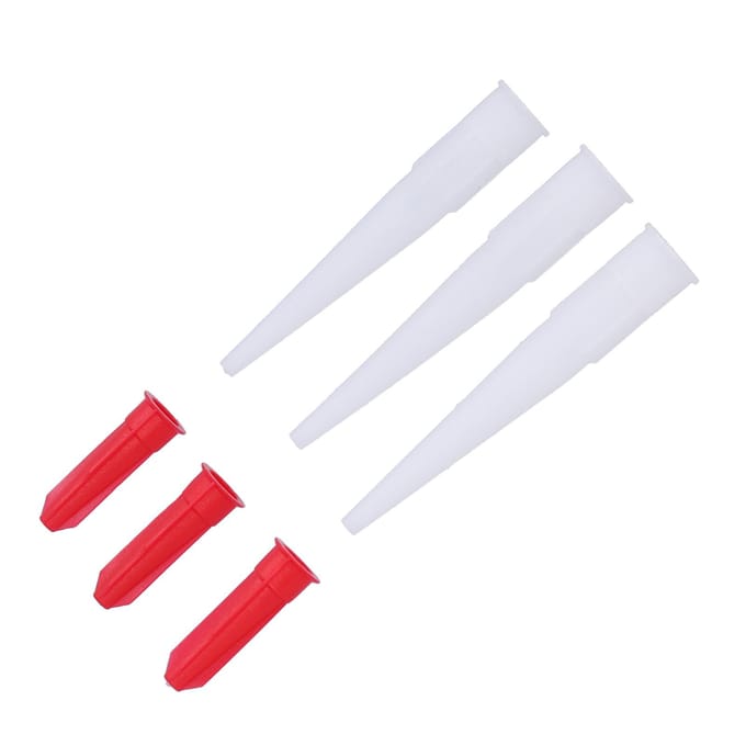 12 Stuks Kitspuitmonden ABS Lijmtips Vervanging met Dop Afdichtmiddel Lijm Accessoires white