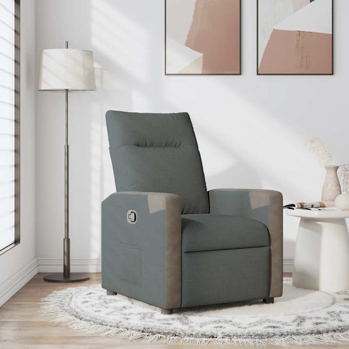 vidaXL - Fauteuil - verstelbaar - stof - donkergrijs