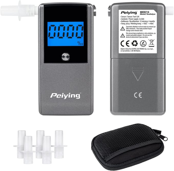 Peiying KT-571 - Alkometer - Elektrochemische Sensor - LCD Display - Gratis Kalibratie