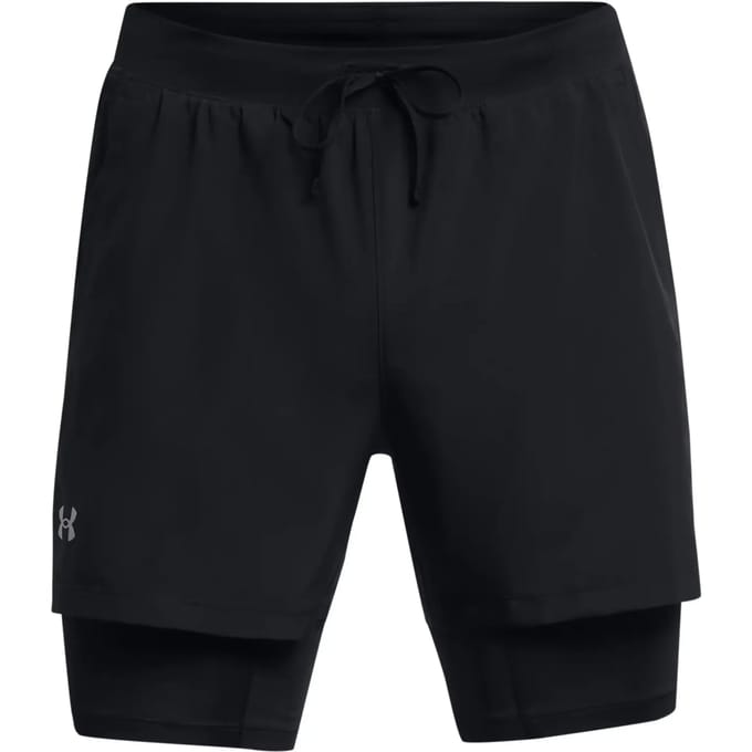 Under Armour Launch 5 2-in-1 Sportshort heren Zwart XS