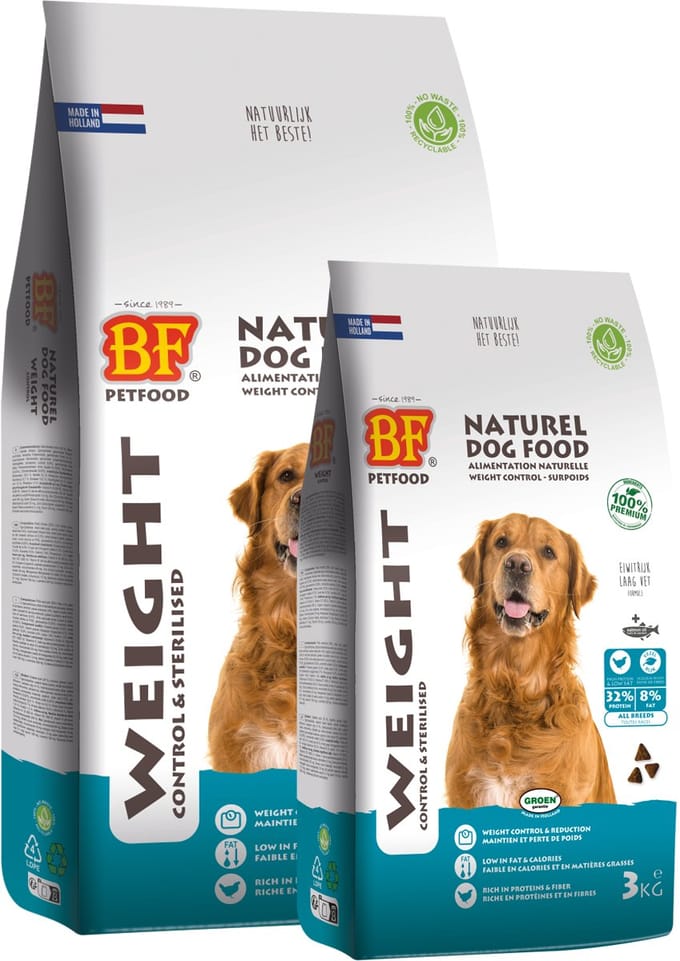 BF petfood hondenvoer Weight Control & Sterilised 4 keer 3 kg