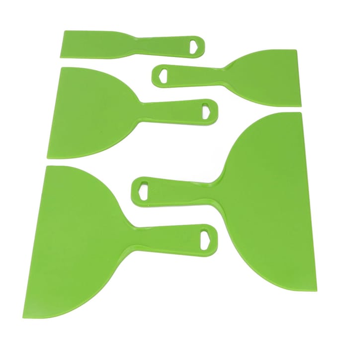 5 STUKS Plastic Plamuurkrabbers Flexibele Spatelset Multifunctioneel Verfschraapgereedschap voor Schilderen green