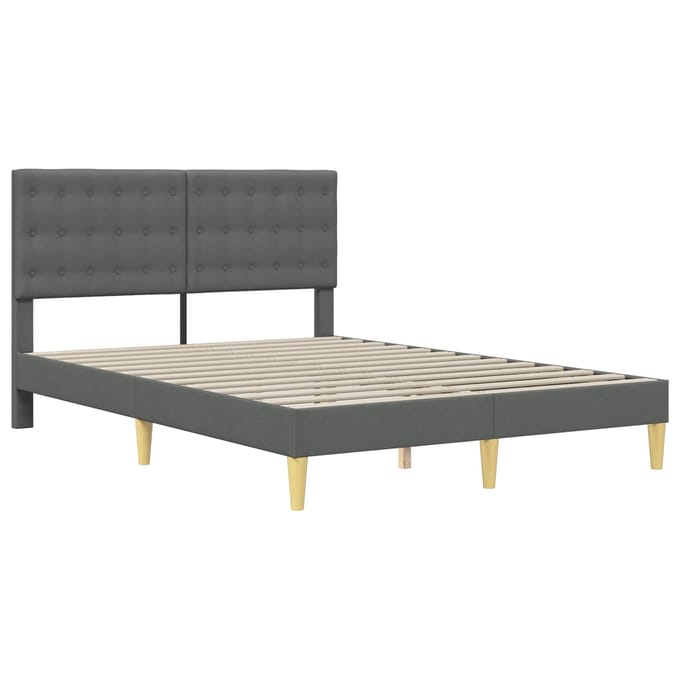 vidaXL - Bedframe - met - hoofdeinde - Donkergrijs - 120 - x - 200 - cm - Stof