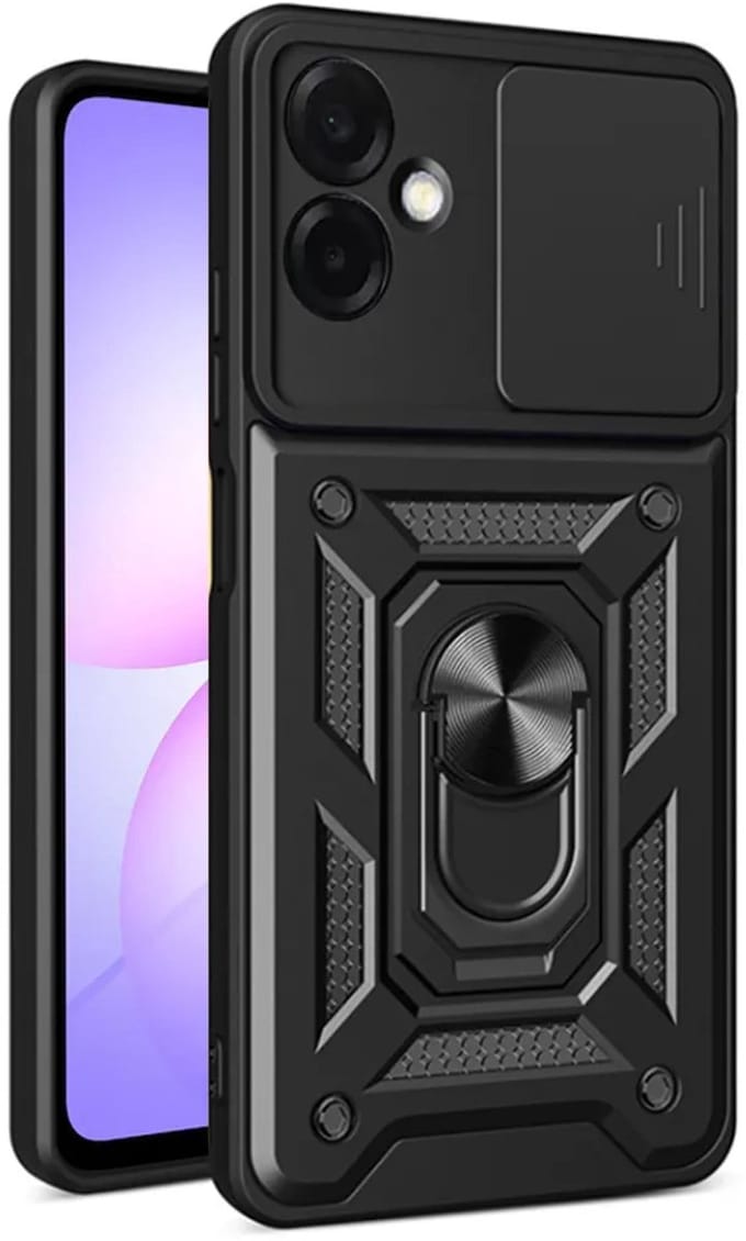 Hoesje geschikt voor Samsung Galaxy A07 4G - Techsuit Camshield Back Cover - Zwart