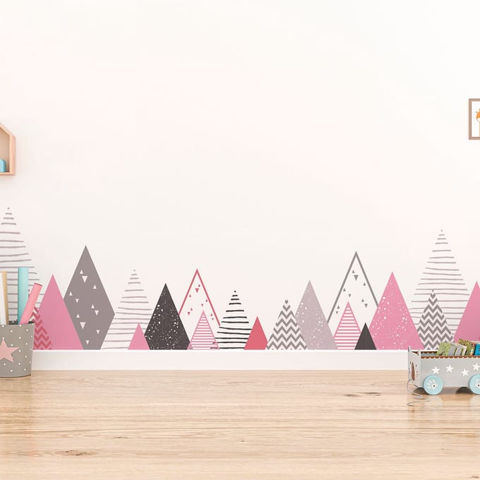 Kinderstickers van Scandinavische bergen, ontwerp Dorchka, 60 x 100 cm
