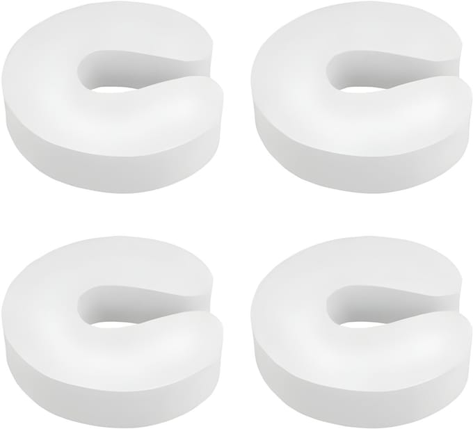 Deurstopper voor Binnen - Deurklem - Kinderbeveiliging Deur - Deurklink Buffer - Deurvastzetter - Deurbuffer - Deurwig - Wit - 4 Stuks