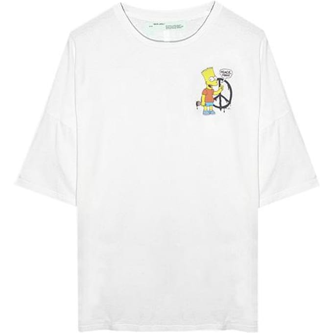 Off Bart Peace Oversized T-shirt OMAA066S191850340188 XXS white
