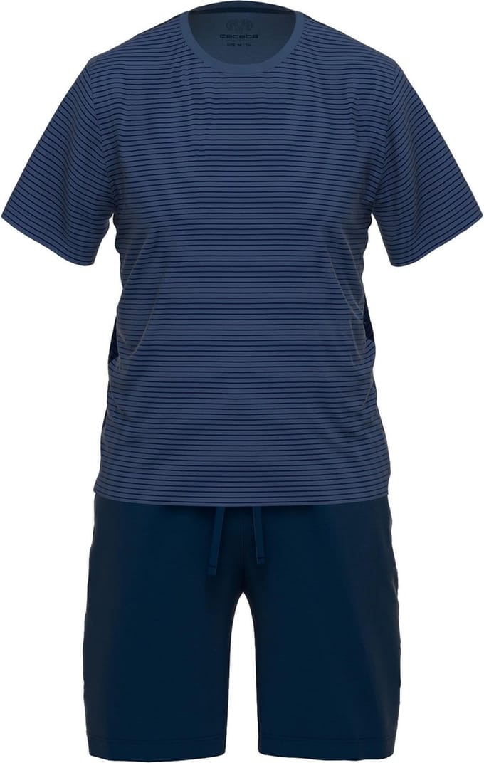 Ceceba Bamboo Heren Shortama - Blauw - Gestreept