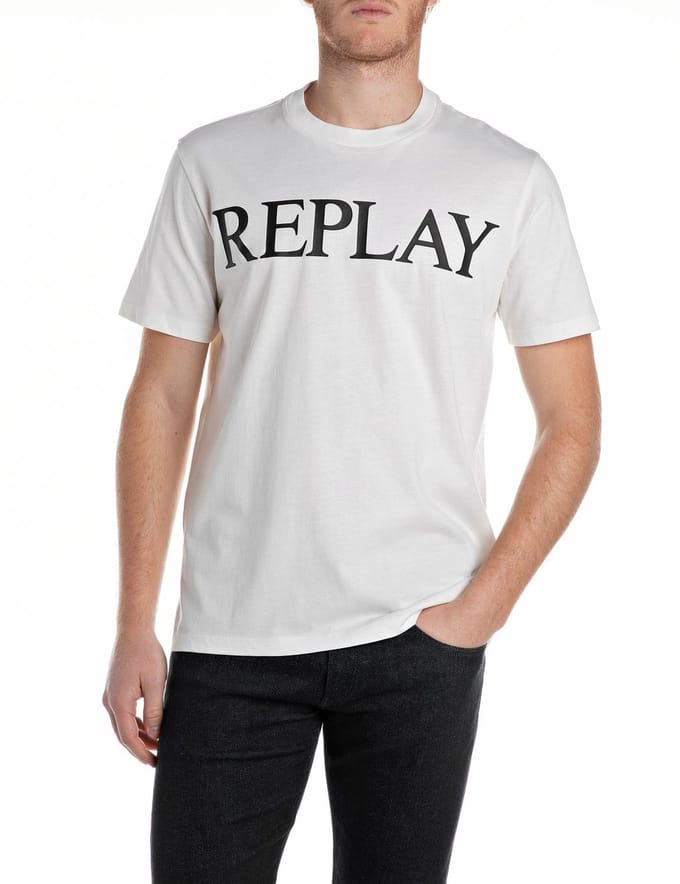 Replay Heren T-Shirt regular fit Wit S Ronde Hals Volwassenen