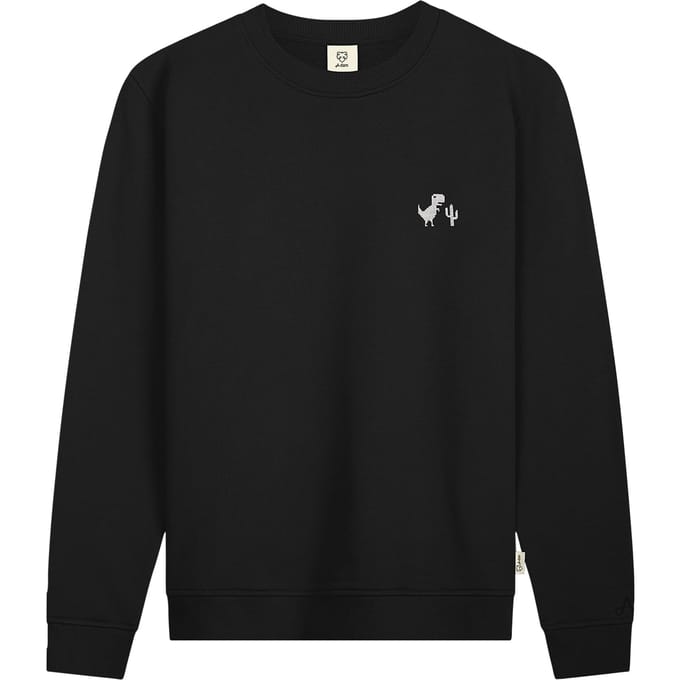 A-DAM Sweatshirt Black 8bit Dino Maat: XXL | Sweaters Outlet | Heren | Zwart