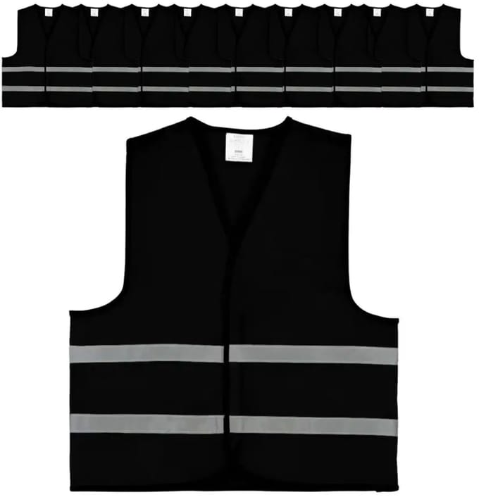 Zwart veiligheidshesje | 20 stuks