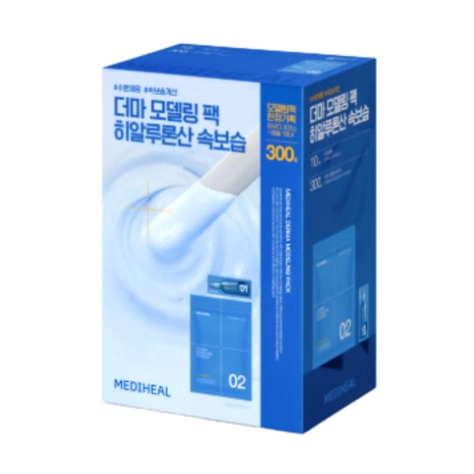 Mediheal Derma Modeling Pack Hyaluronzuur Groot Diepe Hydratatie & Vochtigheidsboost Gezichtsmasker Set white