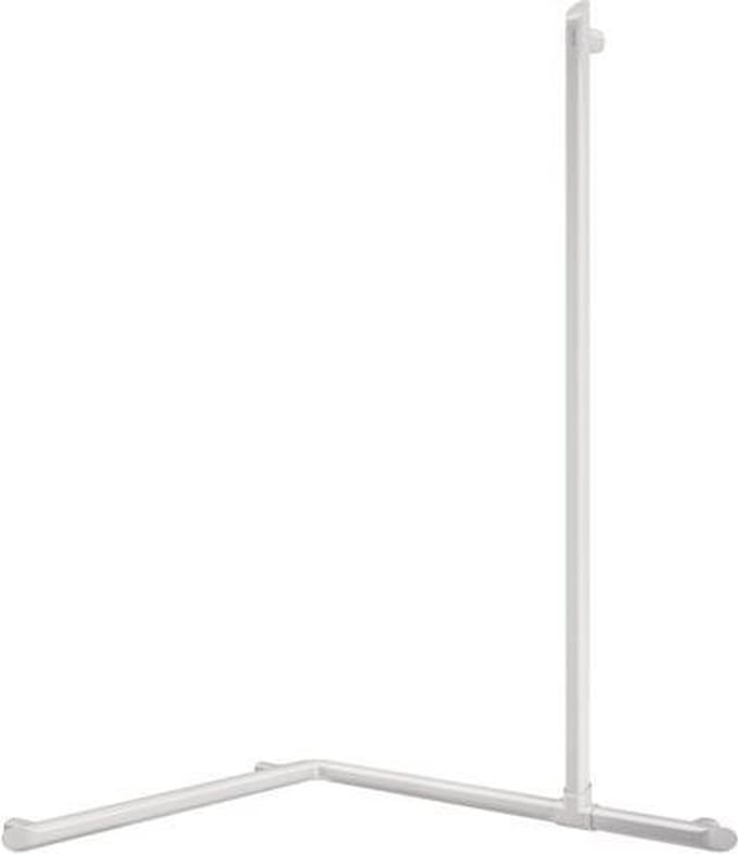 Delabie Haakse Douchestang + Vert. Greep Be-Line Ø35 Aluminium Wit