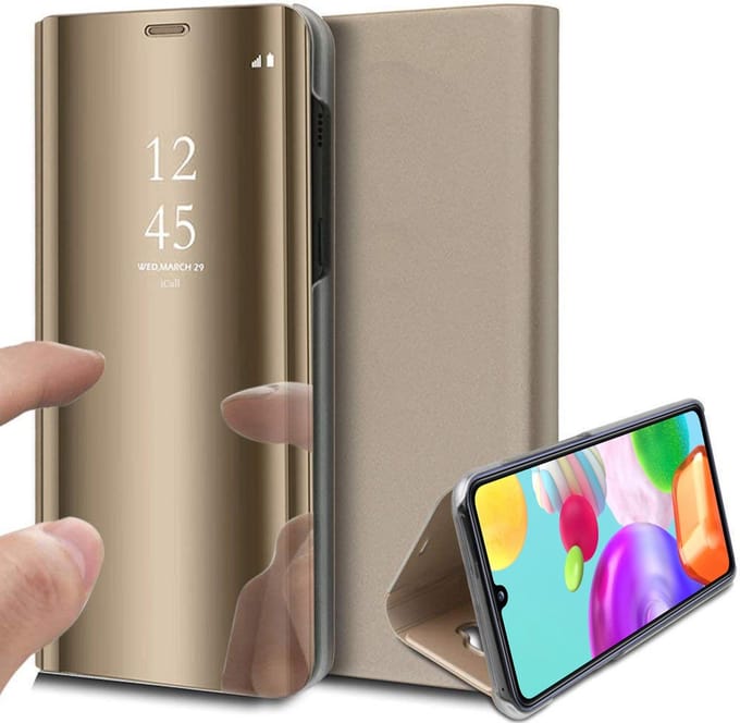 Hoesje geschikt voor Samsung Galaxy A41 - Book Case Spiegel Goud