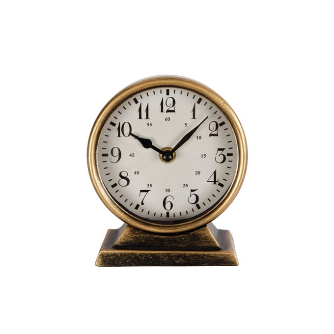 Klok rond Caroline S metaal 13x6,5x15cm