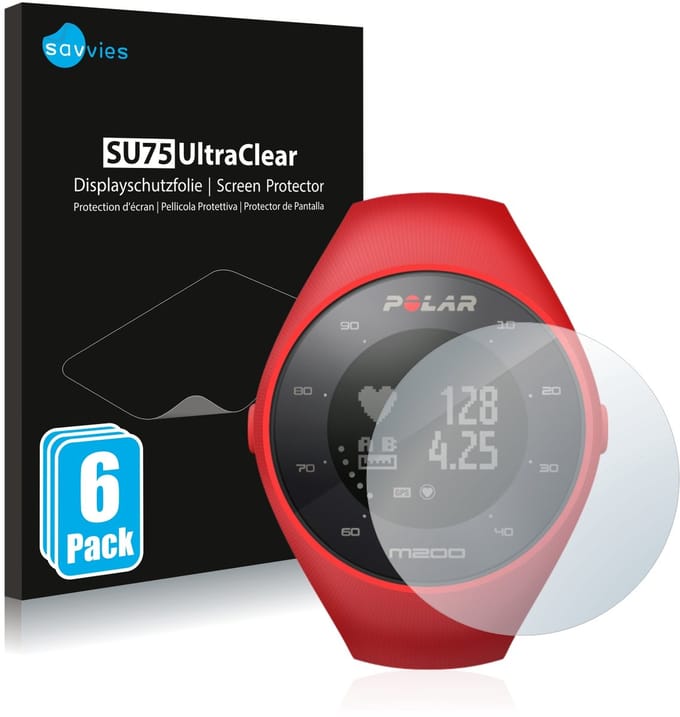 Savvies - Screenprotector voor Polar M200 - Folie Beschermfolie transparant 6 Stuks