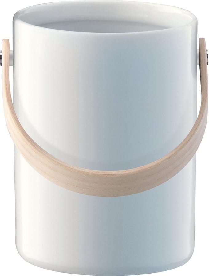 L.S.A. Circle Vaas - Incl. Handvat - Porselein - Ø13 x 21,5 cm - Wit